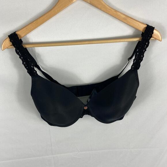 Natori Body Double Lace Trim Bra Black Size 34D - Picture 2 of 5